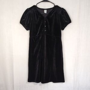 Thereabouts Black Velour Quarter Button Shirt Dress Size Large